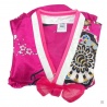 Robe coréenne enfant imprimé FLEURS fushia