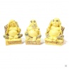 3 sages Hotei en ivoirine (h8cm)