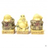 3 sages Hotei en ivoirine (h8cm)