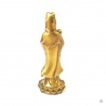 Kwan Yin (觀音 Déesse de la miséricorde) debout sur lotus en cuivre (h12.5cm)