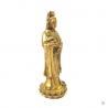 Kwan Yin (觀音 Déesse de la miséricorde) debout sur lotus en cuivre (h12.5cm)