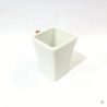 Tasse carrée MiTSU en céramique blanc craquelé