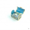 Dé à coudre+coffre en cloisonné bleu clair